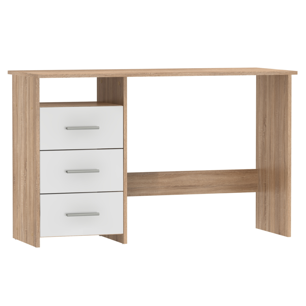 PC stůl, dub sonoma/bílá, LARISTOTE NEW
