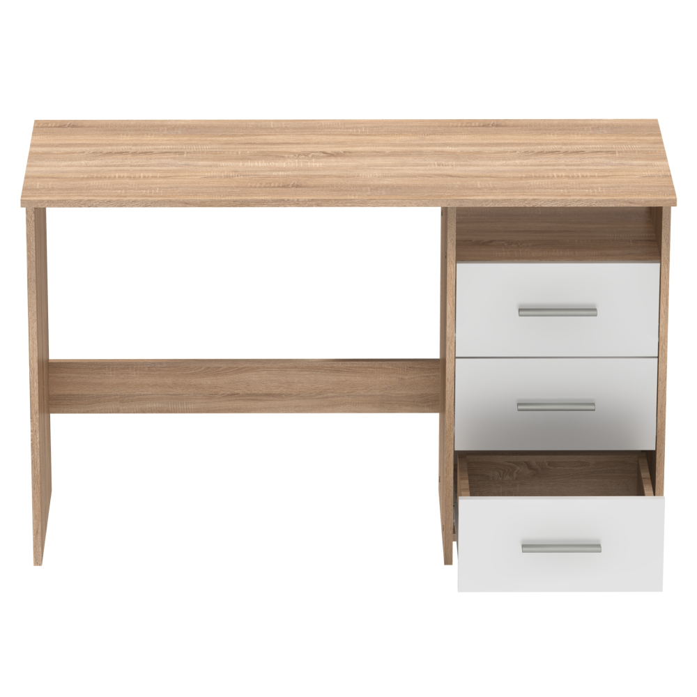 PC stůl, dub sonoma/bílá, LARISTOTE NEW