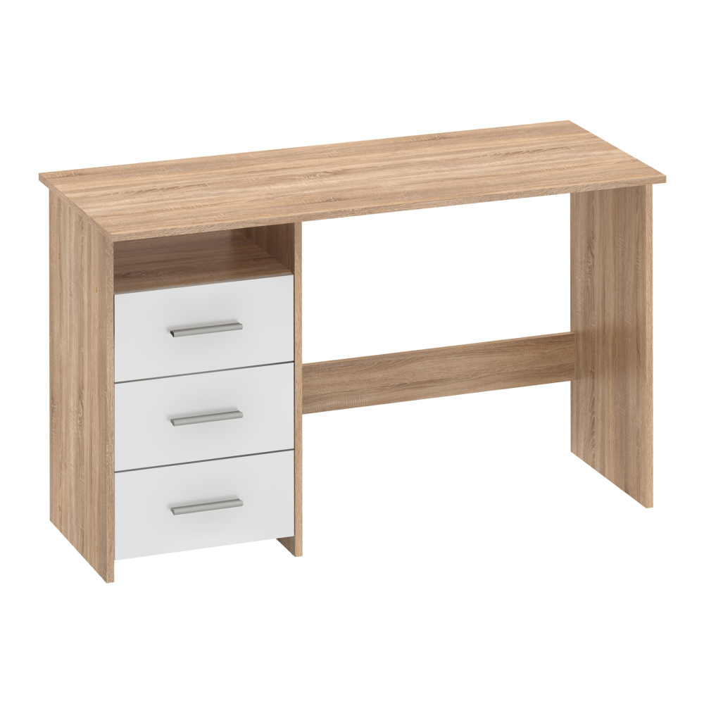 PC stůl, dub sonoma/bílá, LARISTOTE NEW