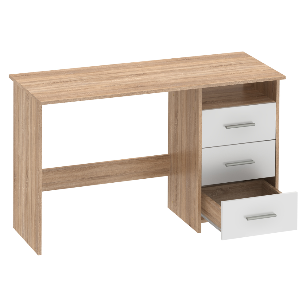 PC stůl, dub sonoma/bílá, LARISTOTE NEW