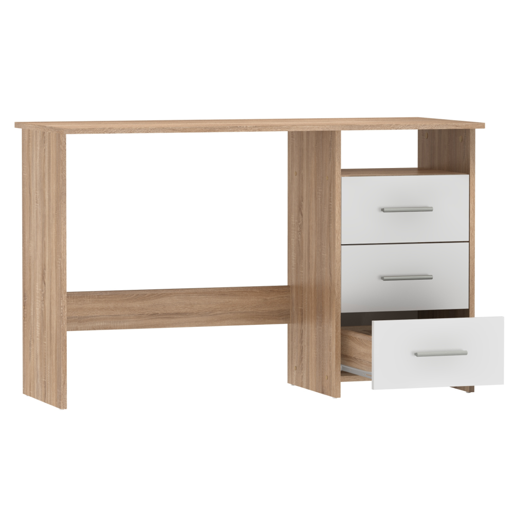 PC stůl, dub sonoma/bílá, LARISTOTE NEW