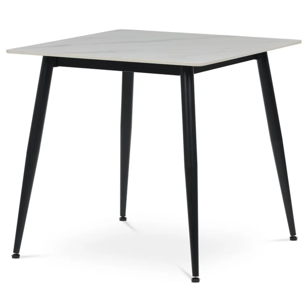 HT-398M WT - Jídelní stůl 80x80cm, keramika, mramor, HT-398M WT
