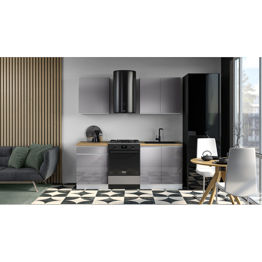 Spodní skříňka, bílá/šedá extra vysoký lesk HG, AURORA D60S3