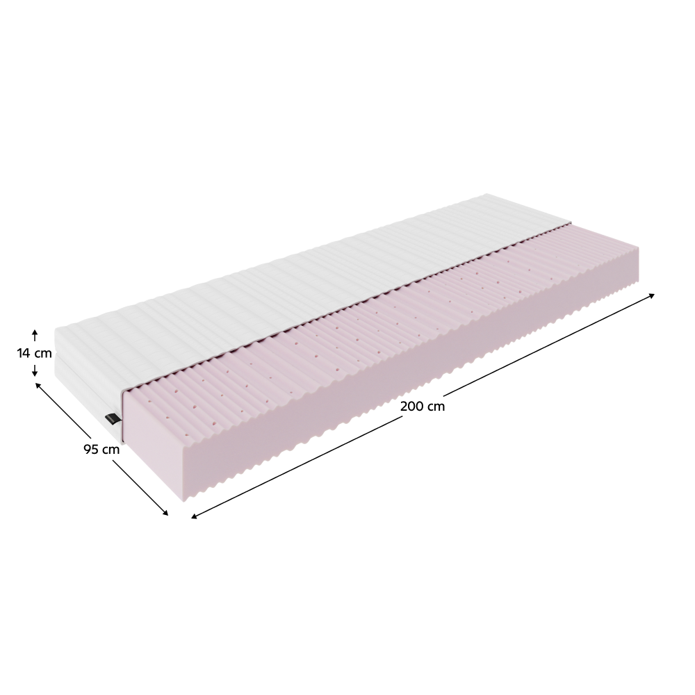 Matrace, pěnový, 14 cm, 95x200, MAIR