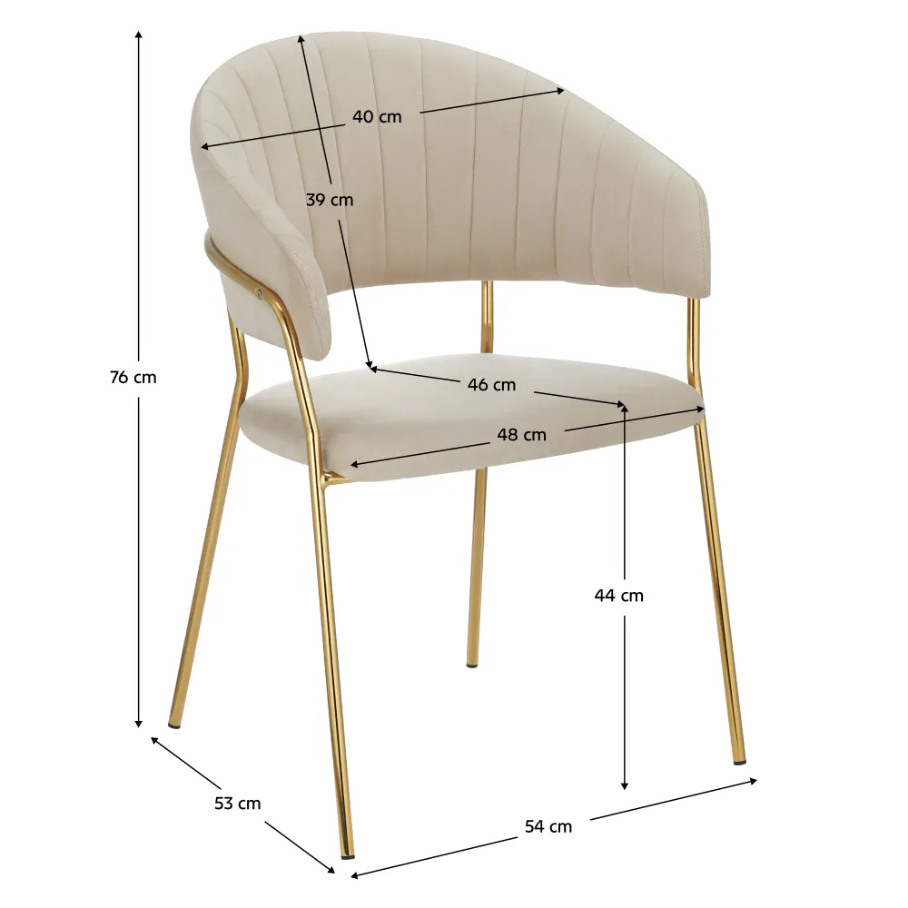 Designové jídelní křeslo, béžová Velvet látka/gold chrom zlatý, DASMIN NEW TYP 1