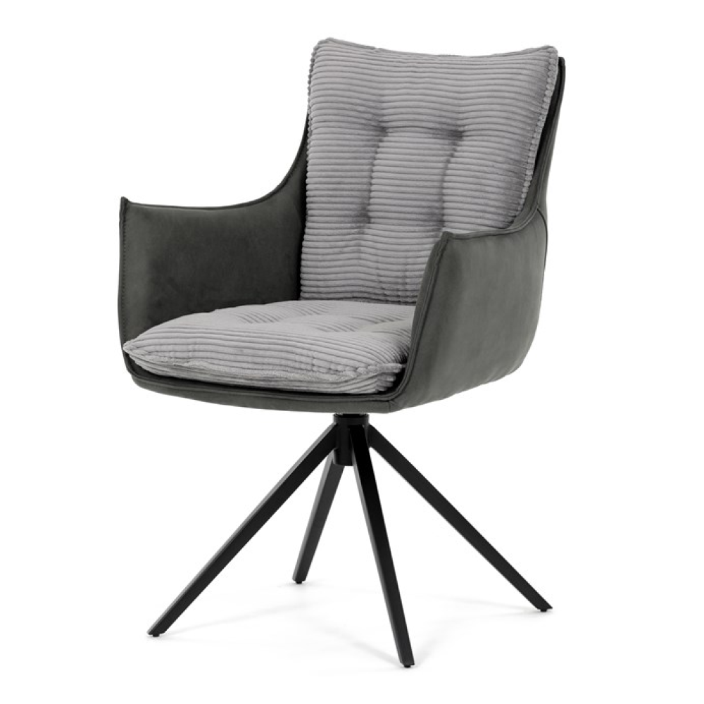 DCH-D1345 GREY2 - Jídelní židle, šedá, manšestrová látka, DCH-D1345 GREY2