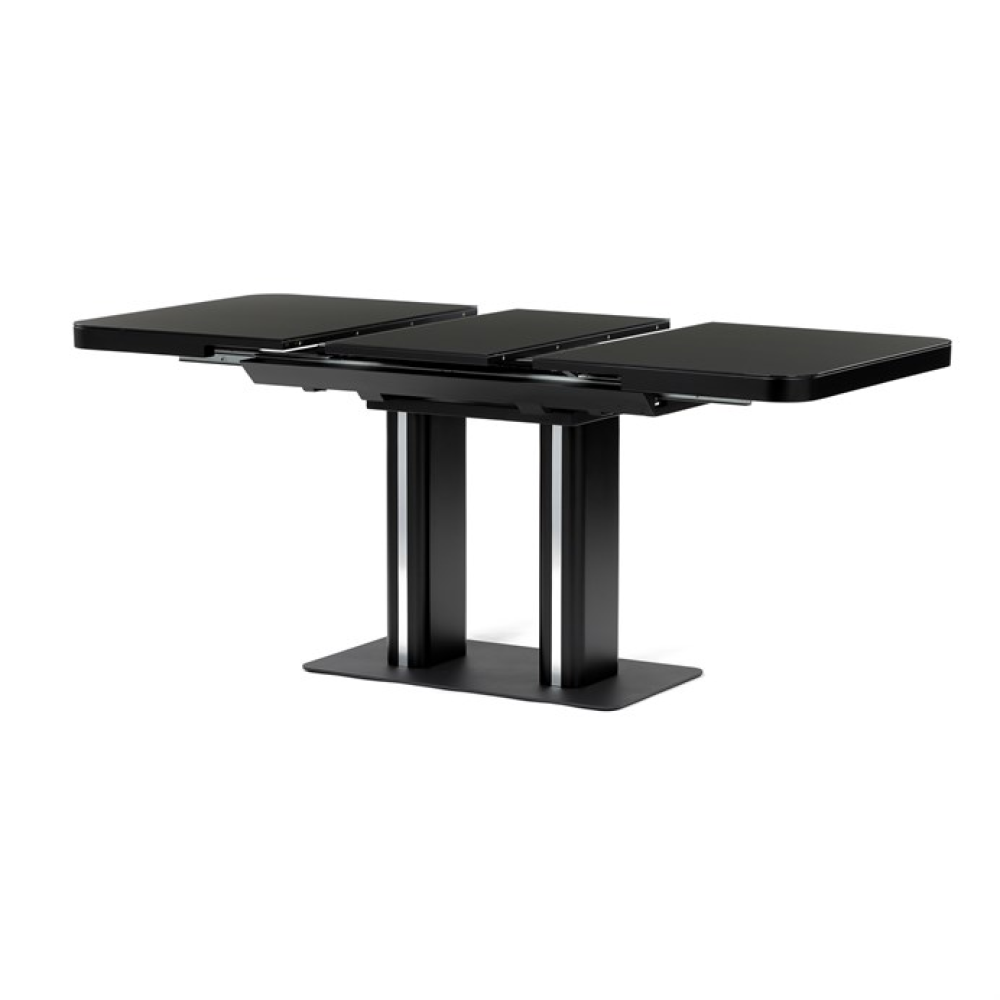 HT-D1926 BK - Jídelní stůl rozkládací 120-160x80 cm, mdf, černá, HT-D1926 BK