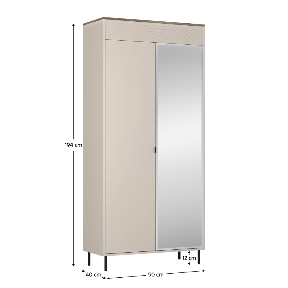 Skříň, kašmír/dub castello, EYCO 2D/40