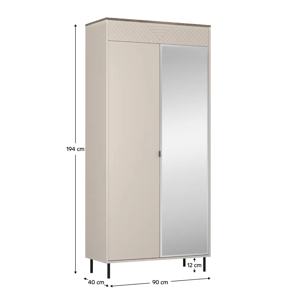 Skříň, kašmír/dub castello, EYCO 2D/40