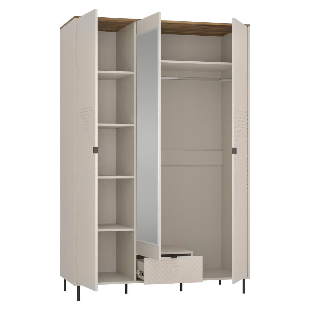 Skříň, kašmír/dub castello, EYCO 3D1S