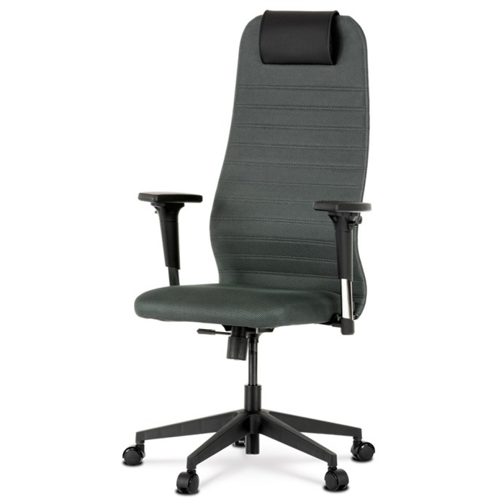 KA-U09 GREY - Kancelářské křeslo, potah šedá látka a ekokůže, houpací mechanismus,2D područky