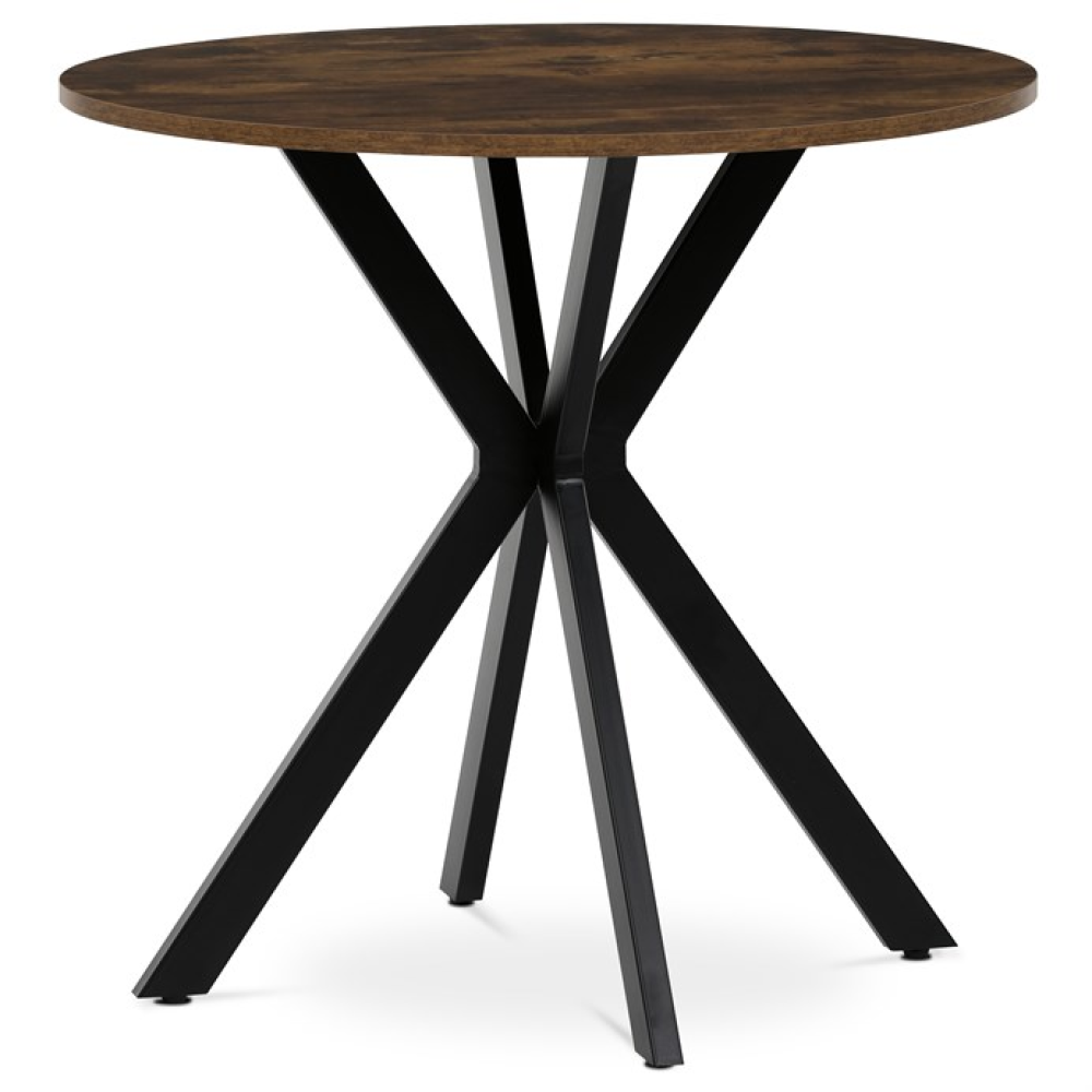 HT-F4108 OLW - Kulatý jídelní stůl 80x80cm, mdf, old wood, HT-F4108 OLW