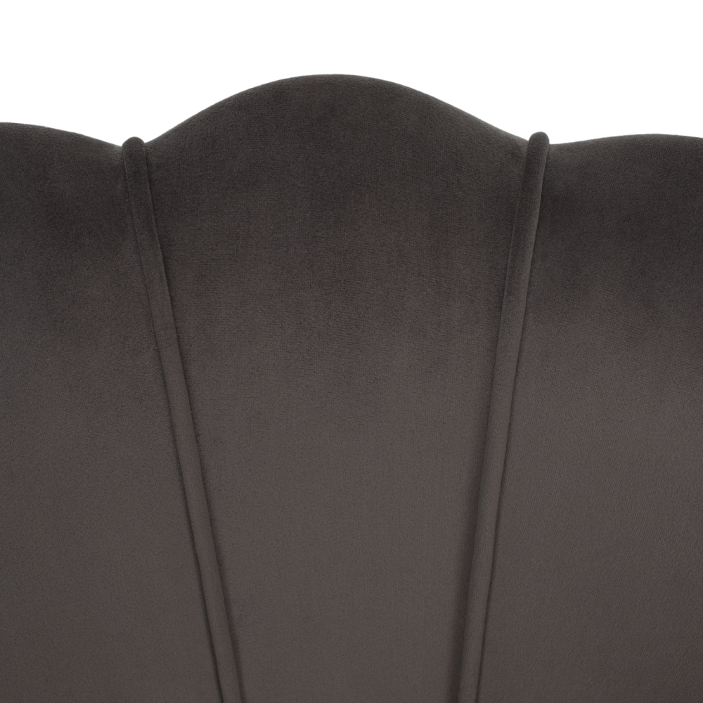 Křeslo ve stylu Art-deco, šedohnědá Velvet látka/gold chrom zlatý, NOBLEO