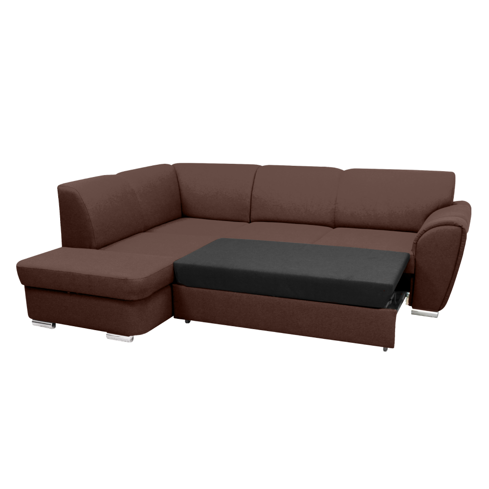 Sedací souprava, látka hnědá, levá, KENAI ROH