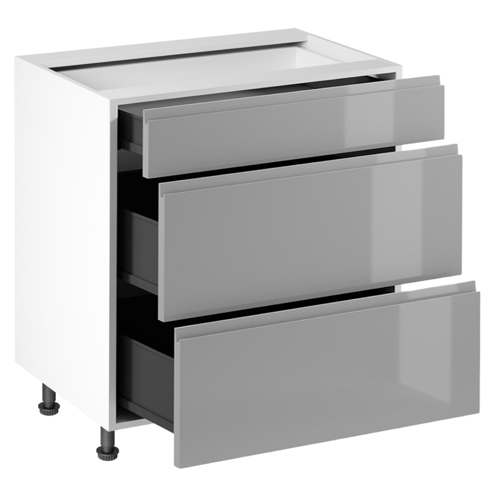 Spodní skříňka, bílá/šedá extra vysoký lesk HG, AURORA D80S3