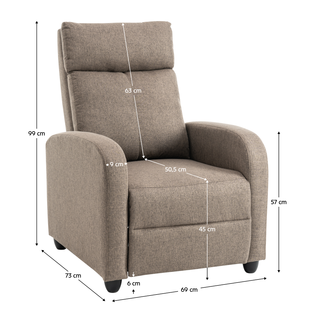 Relaxační křeslo, hnědá, KRESO NEW