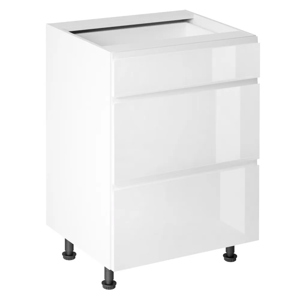 Spodní skříňka, bílá/bílá extra vysoký lesk HG, AURORA D60S3
