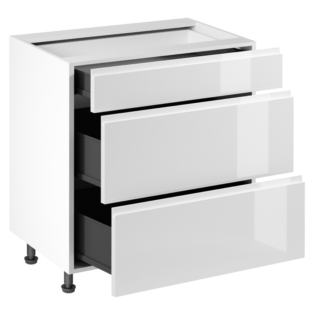 Spodní skříňka, bílá/bílá extra vysoký lesk HG, AURORA D80S3