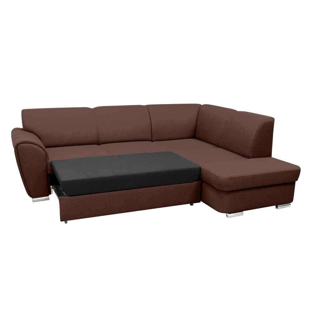 Sedací souprava, látka hnědá, pravá, KENAI ROH