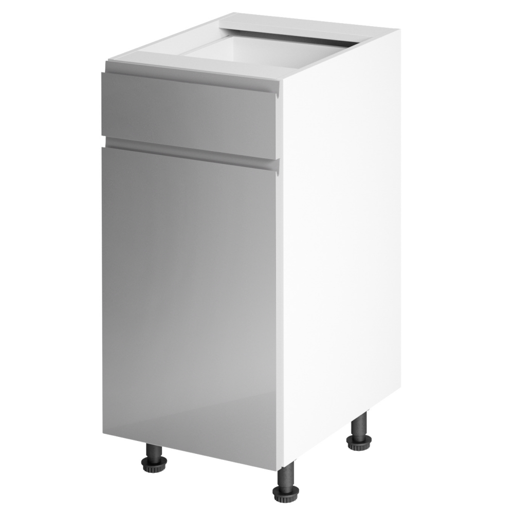 Spodní skříňka, bílá/šedá extra vysoký lesk HG, AURORA D40S1