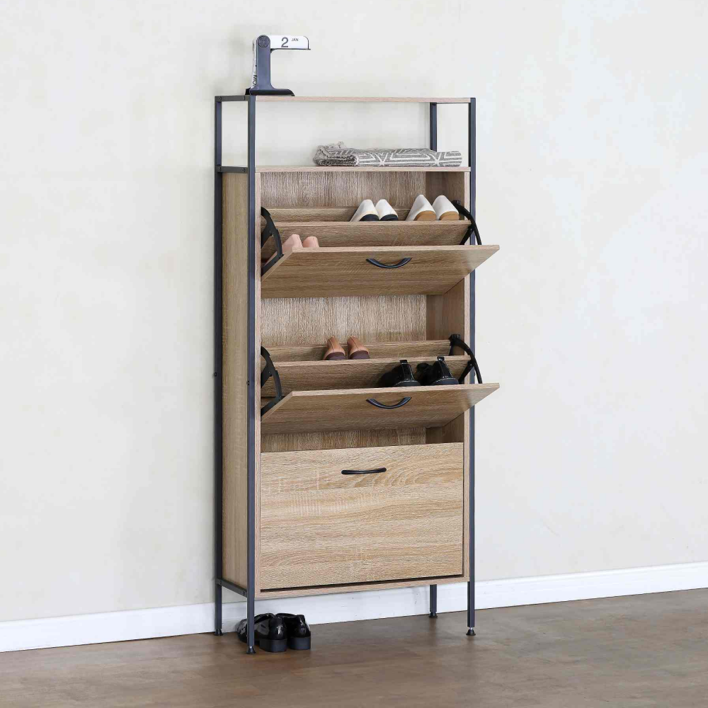 Botník, 3-řadý, dub, TREDIS