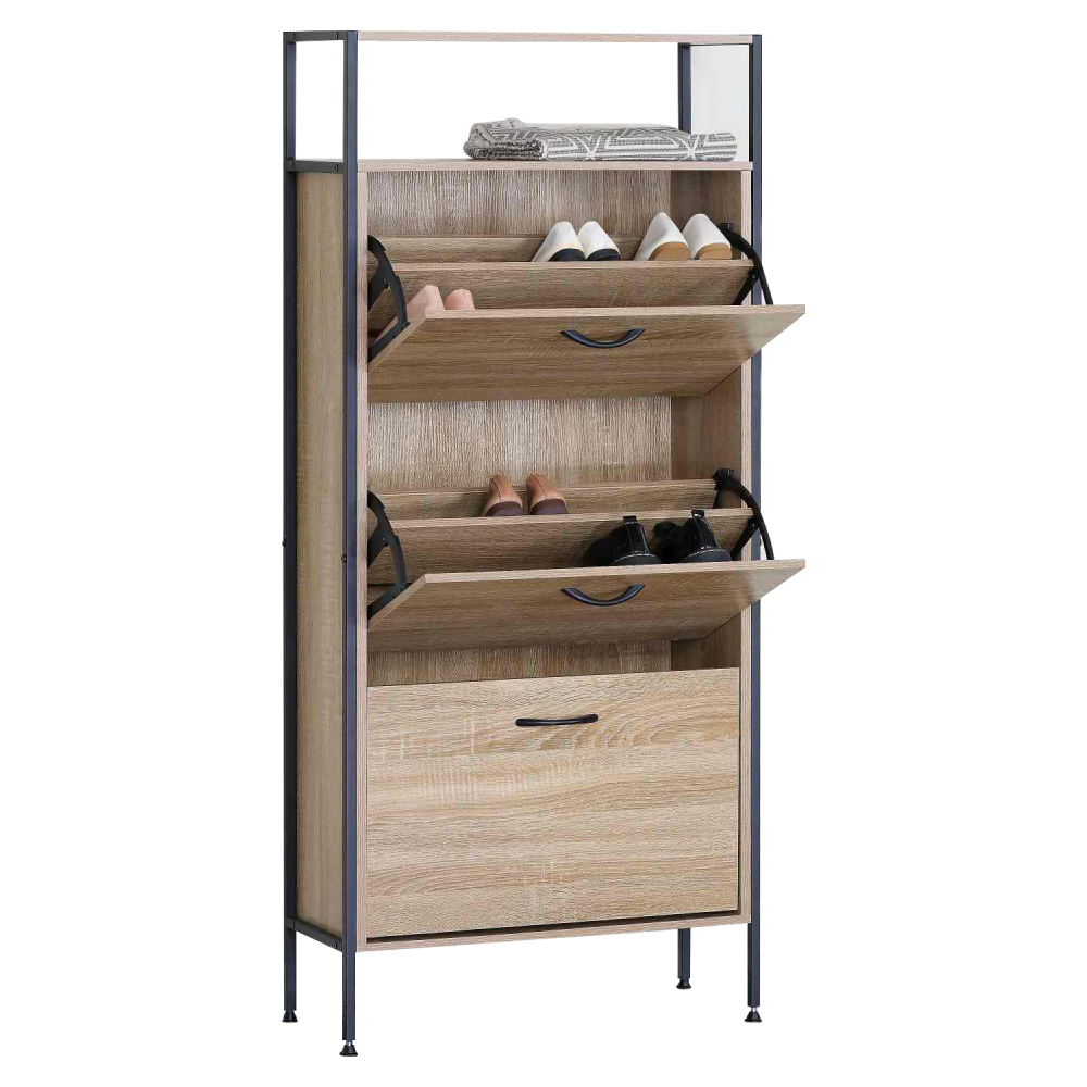 Botník, 3-řadý, dub, TREDIS