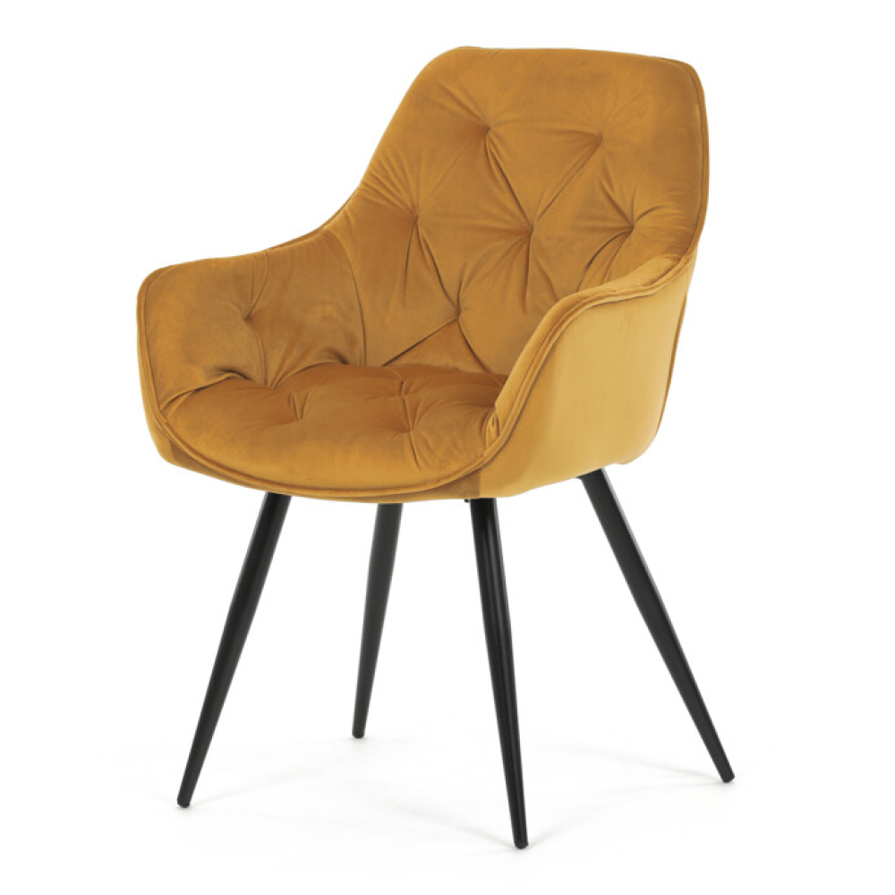 DCH-421 YEL4 - Jídelní židle, žlutá, sametová látka, DCH-421 YEL4