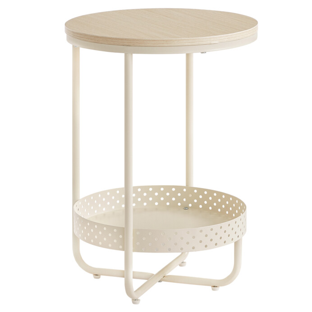 AKF-E1015 CRM - Odkládací stolek 40x40x55cm, mdf, bělený dub, AKF-E1015 CRM