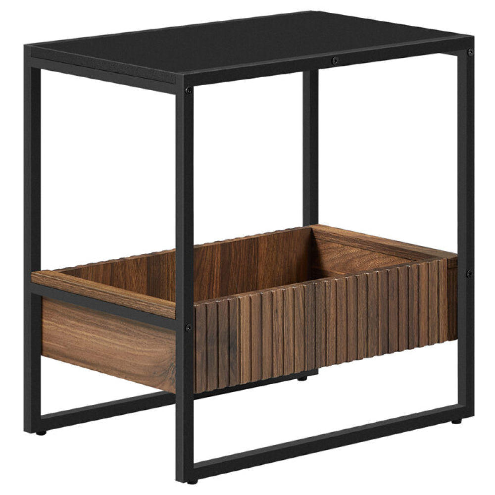 AKF-E1082 BK - Odkládací stolek 55x35x56cm, mdf, ořech, AKF-E1082 BK