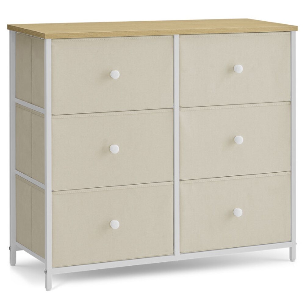 AUK-E1033 WT - Komoda 80x30x71cm, kov, béžová, AUK-E1033 WT