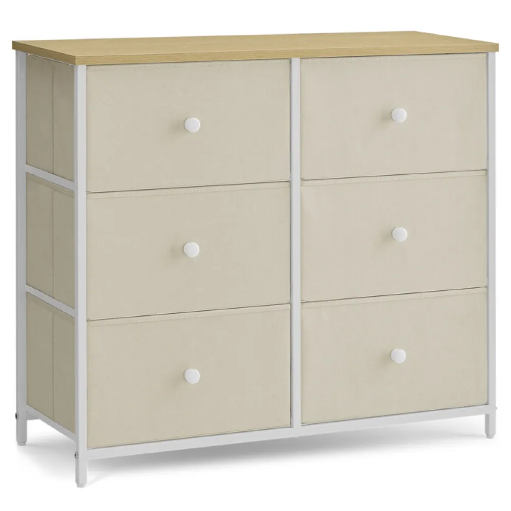 AUK-E1033 WT - Komoda 80x30x71cm, kov, béžová, AUK-E1033 WT