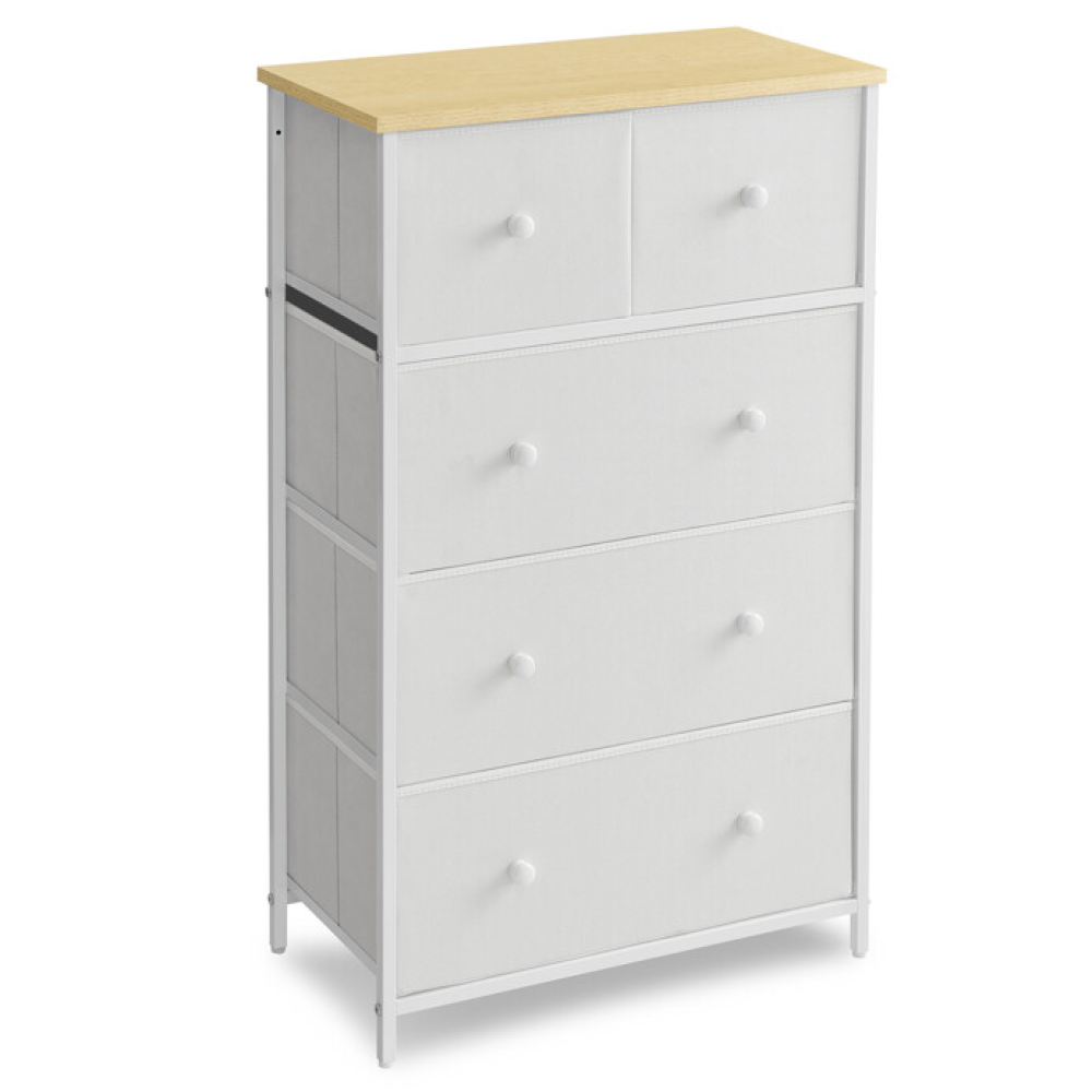 AUK-E1051 WT - Komoda 56x30x93cm, kov, bílá, AUK-E1051 WT