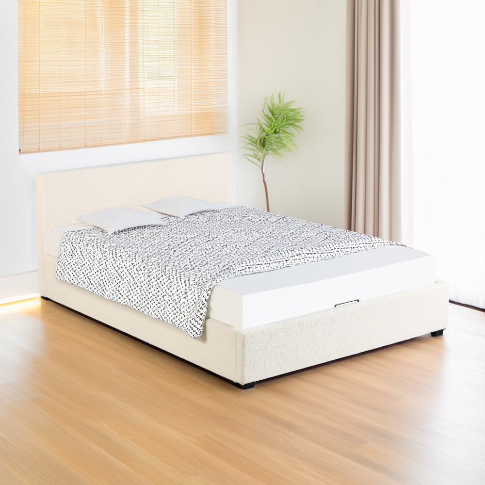 Postel s roštem, 180x200, bílá, LUNELA