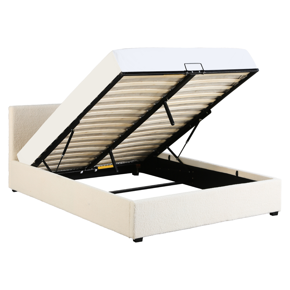 Postel s roštem, 180x200, bílá, LUNELA