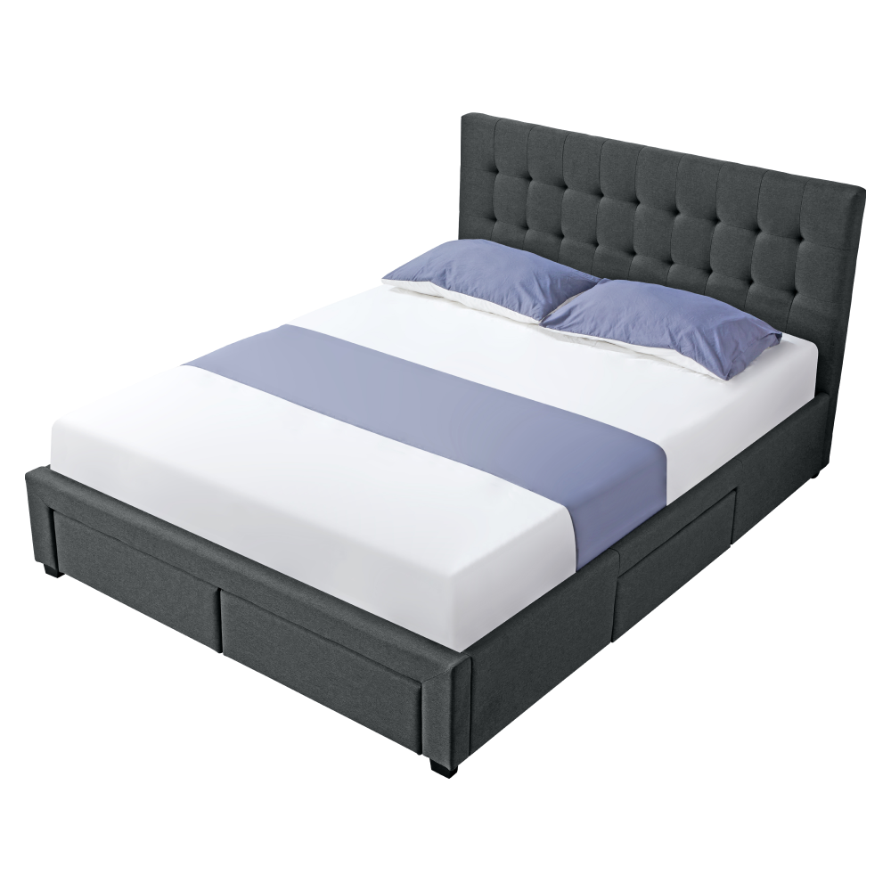 Postel s roštem, 180x200, šedá, MILARA