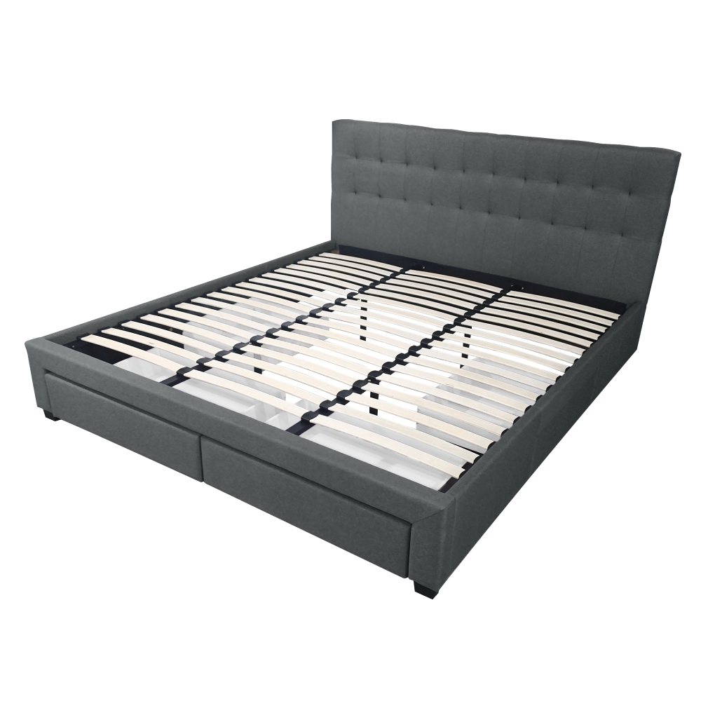 Postel s roštem, 180x200, šedá, MILARA