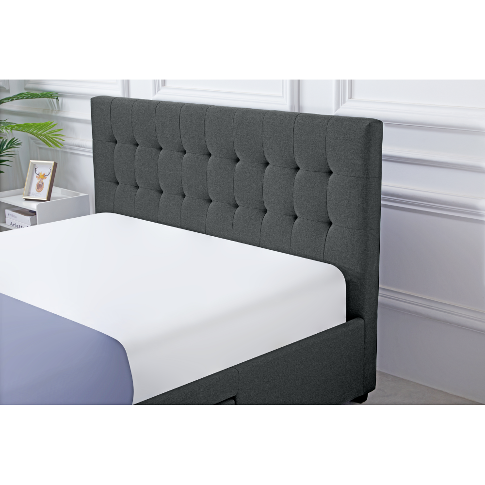 Postel s roštem, 180x200, šedá, MILARA