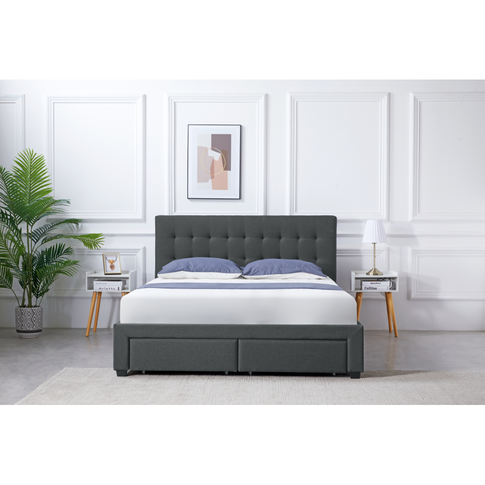 Postel s roštem, 180x200, šedá, MILARA