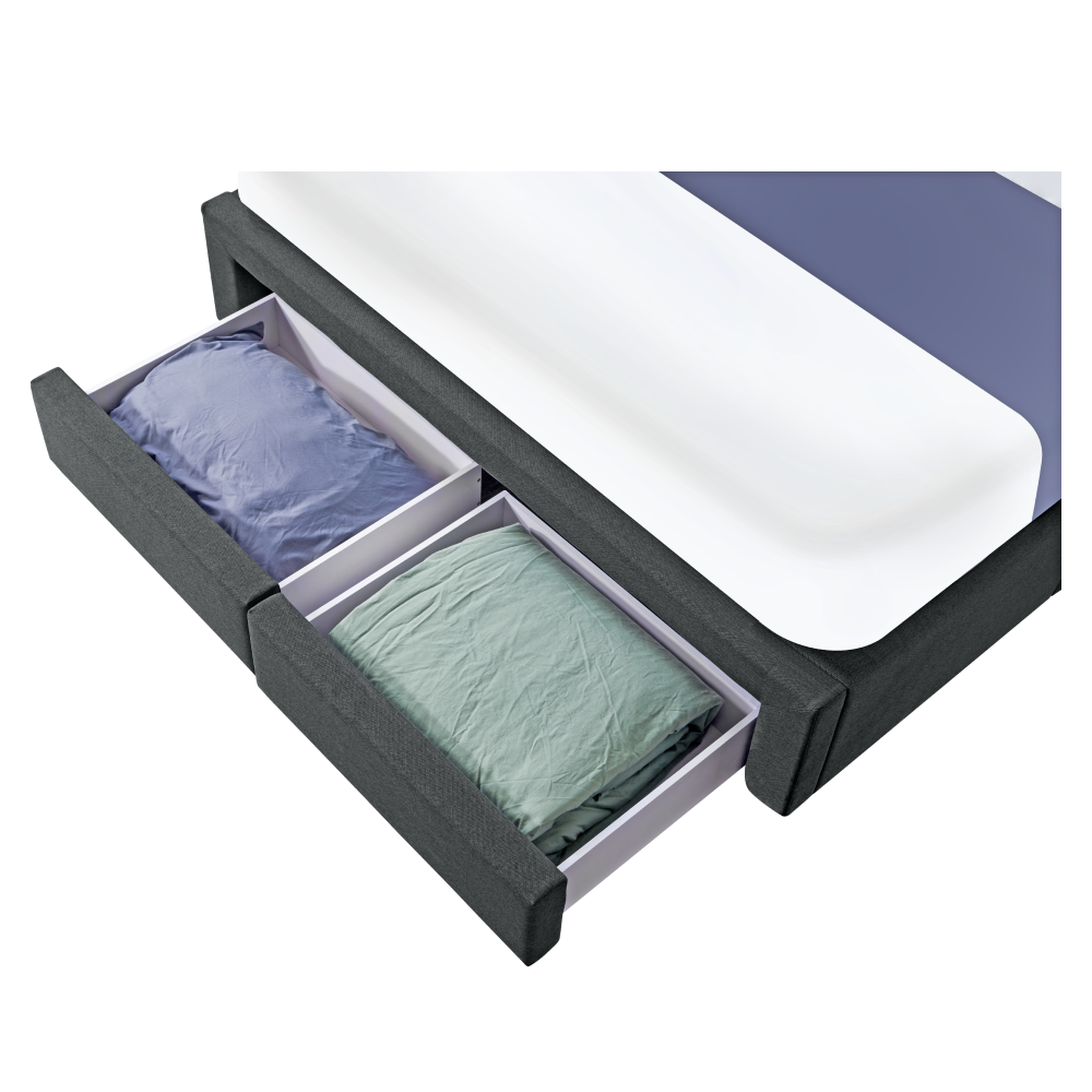 Postel s roštem, 180x200, šedá, MILARA