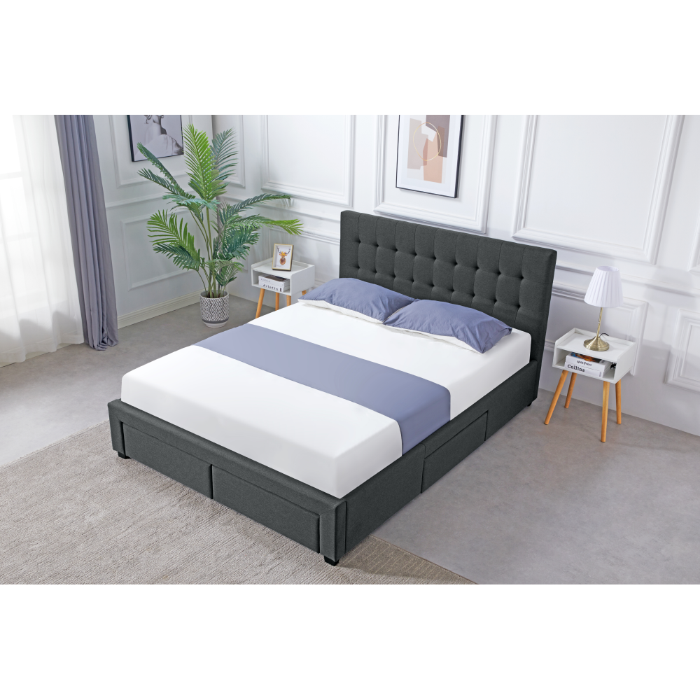 Postel s roštem, 180x200, šedá, MILARA