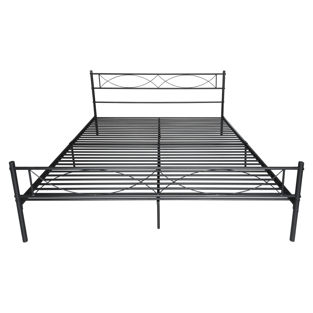 Kovová postel s roštem, 180x200, černá, STELVIA