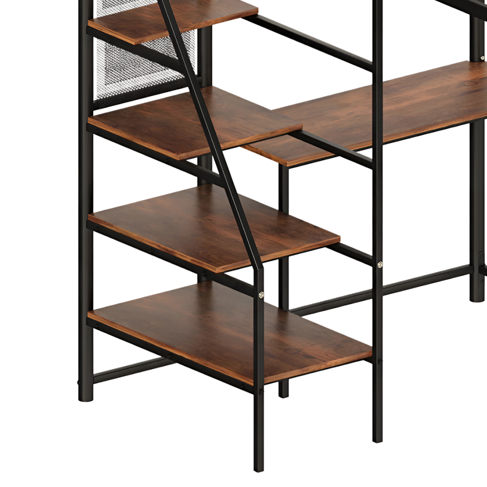 Vyvýšená postel se zábranou, 90x200, černá, NIVEN