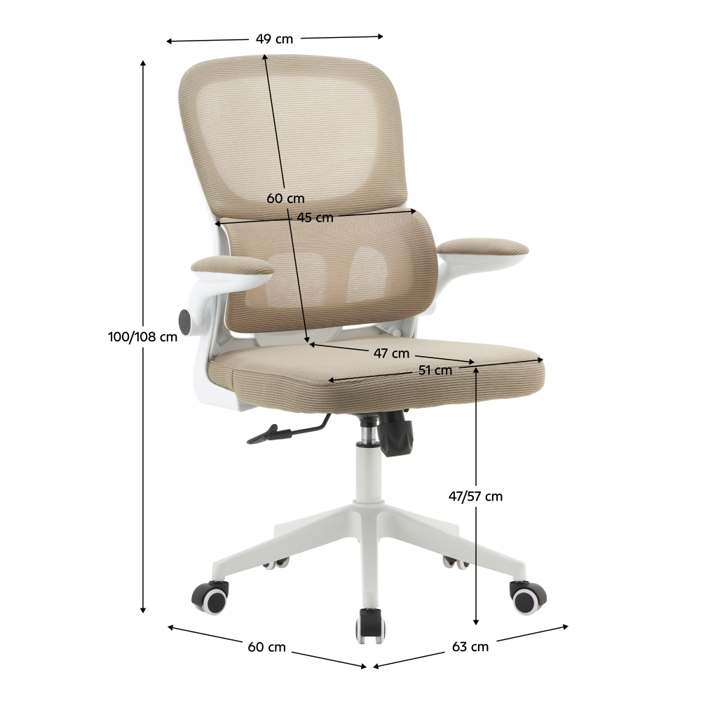 Kancelářské křeslo, béžová/bílá, RAKIN
