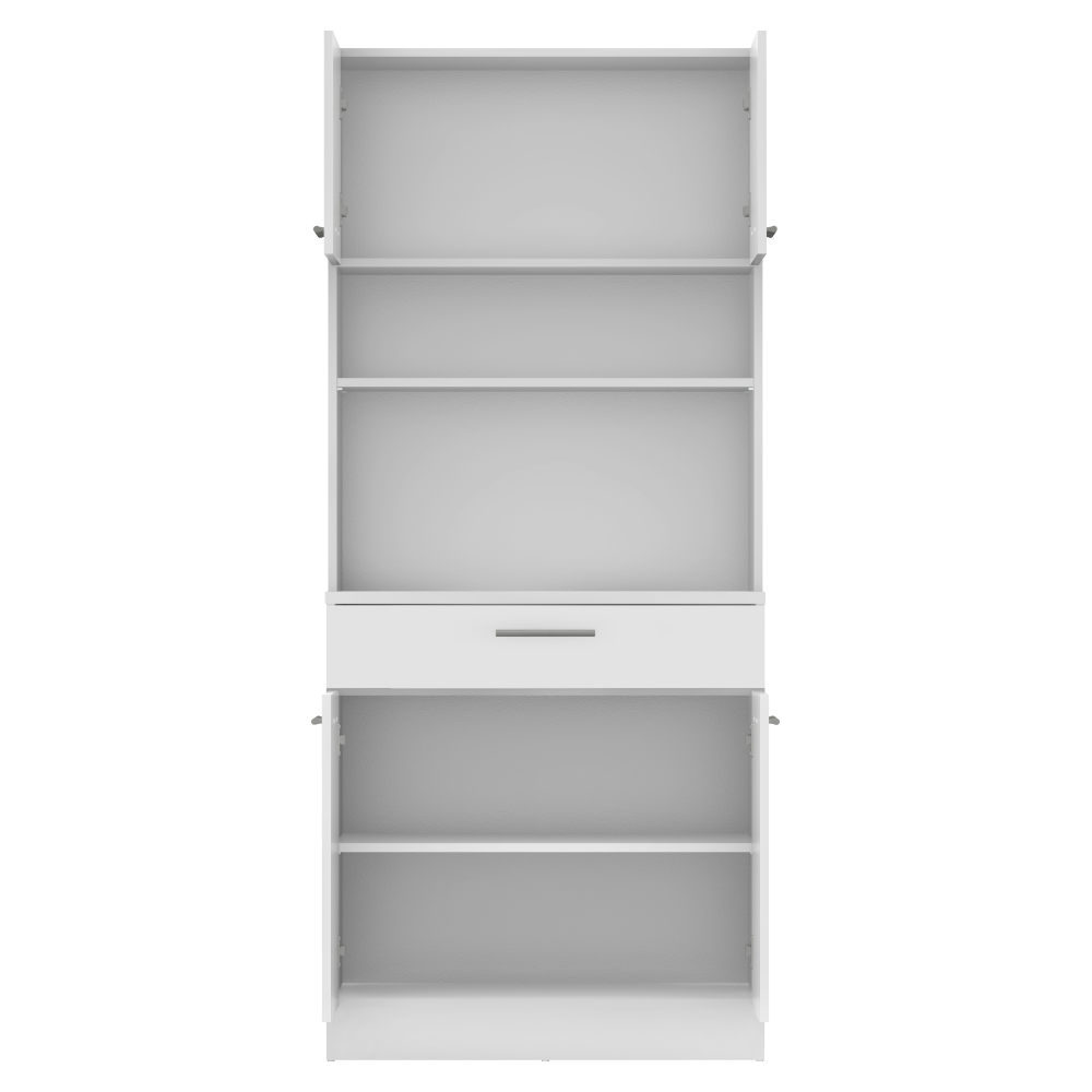 Čtyřdveřový kredenc, bílá, DOMIS NEW