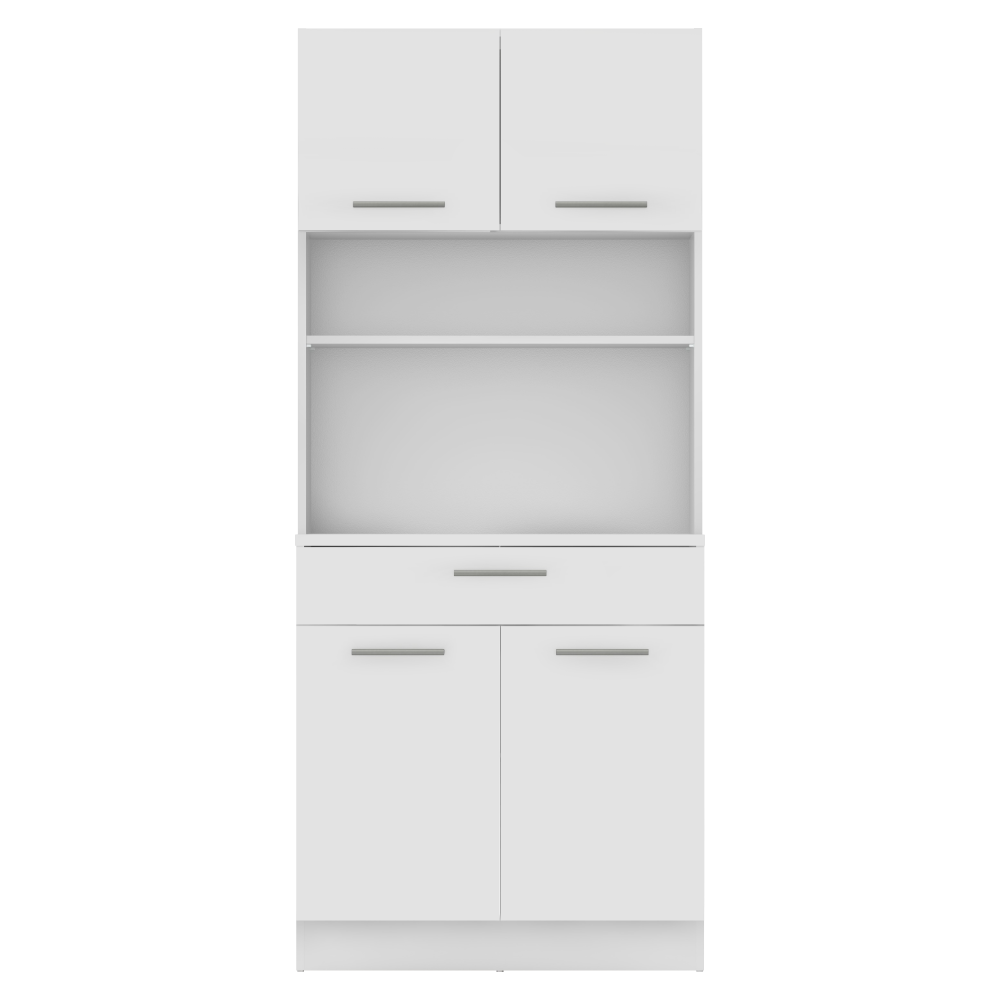 Čtyřdveřový kredenc, bílá, DOMIS NEW