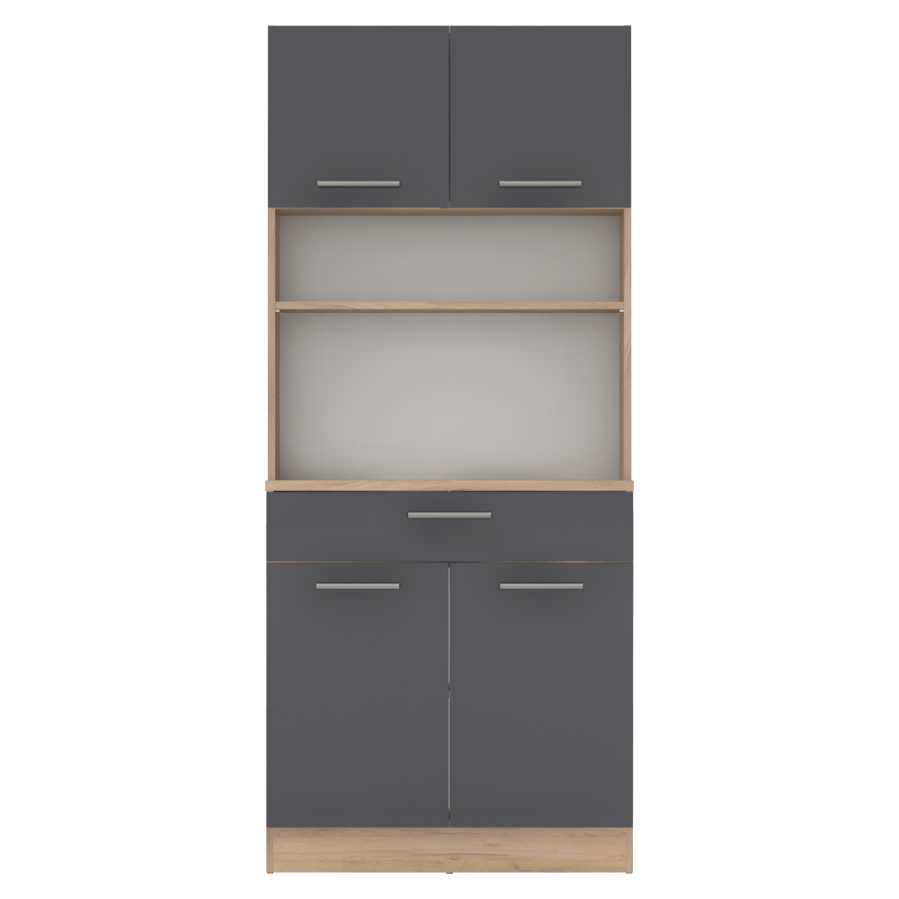 Čtyřdveřový kredenc, dub artisan/grafit, DOMIS NEW