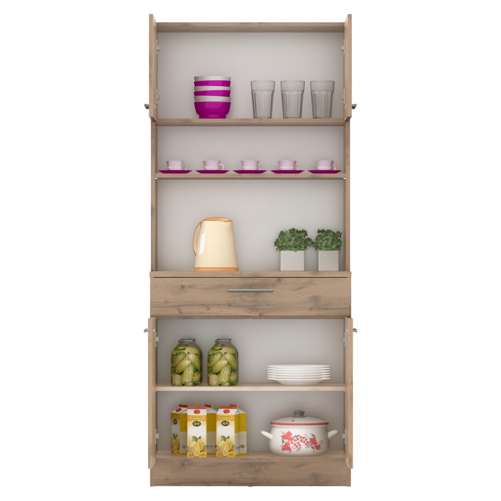 Čtyřdveřový kredenc, dub wotan, DOMIS NEW