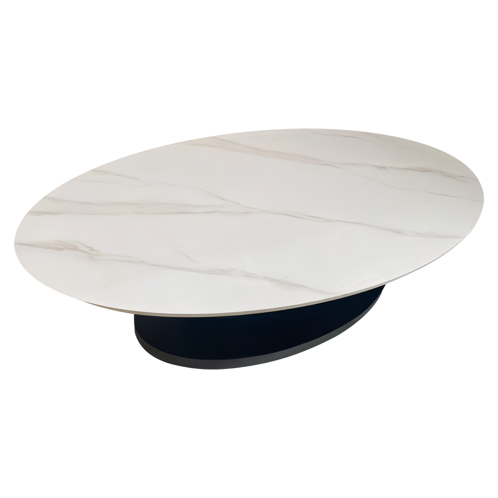 Konferenční stolek, imitace mramoru/černá, AXEN