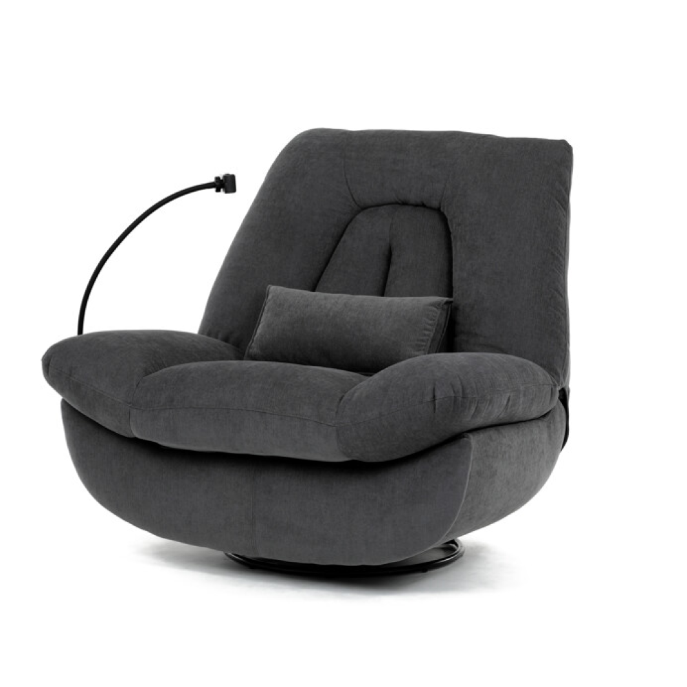 TV-7081 GREY2 - Polohovací křeslo, elektrické zabudované ovládání, šedá, látka, TV-7081 GREY2