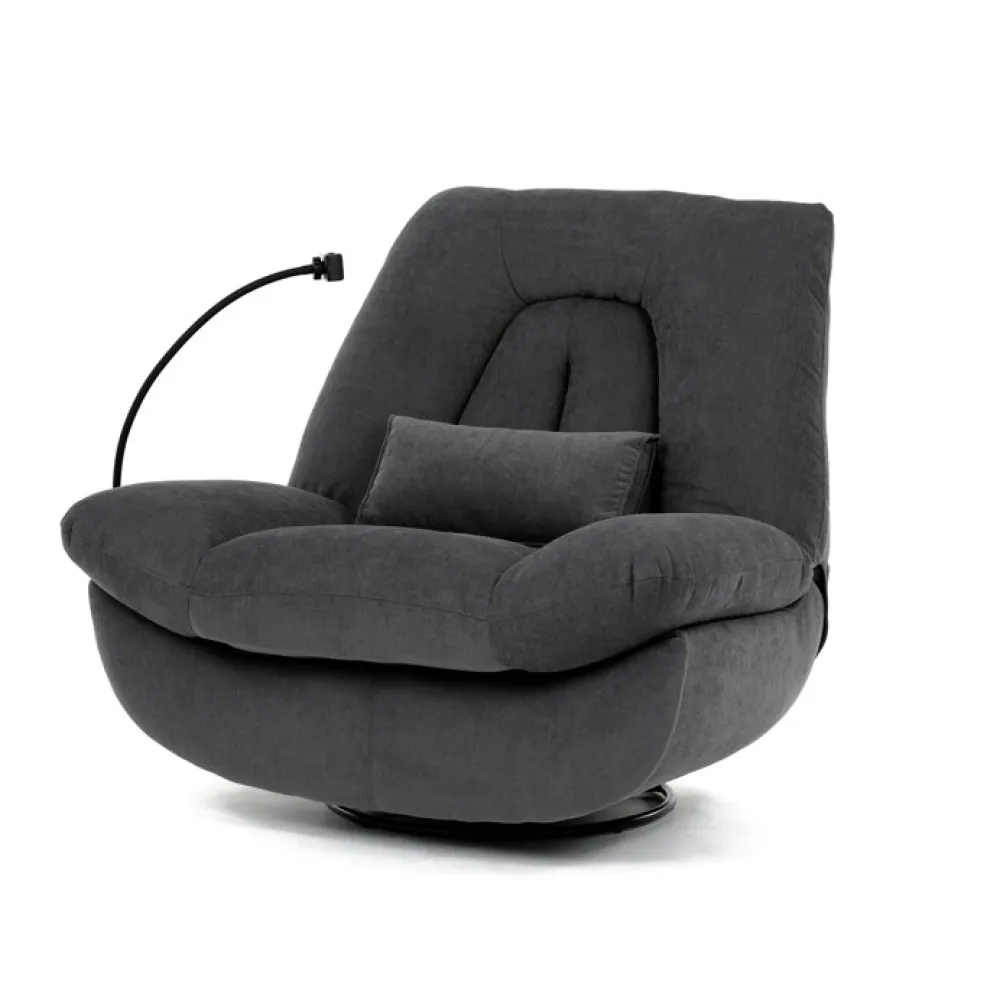TV-7081 GREY2 - Polohovací křeslo, elektrické zabudované ovládání, šedá, látka, TV-7081 GREY2